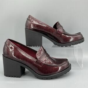 NEW Sun + Stone Women’s Maycee Lug Sole Loafers Wine Size 9.5M